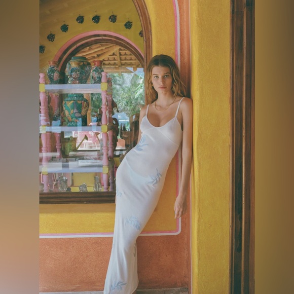 Asta Resort - DELILAH DRESS - BLUE PALM - Picture 1 of 6